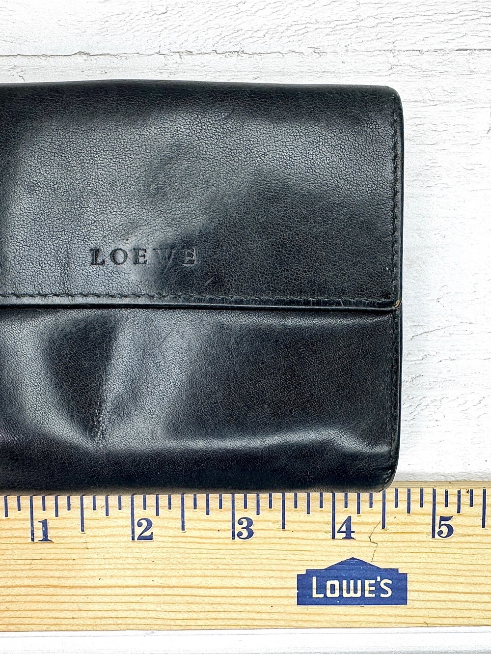Vintage LOEWE Black Leather Compact Wallet Coin Purse Made in Spain - Picture 9 of 10